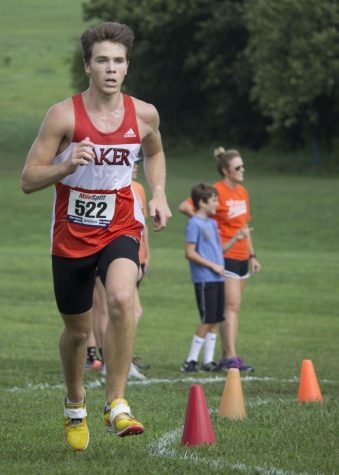 Jacob Cofer paces himself during the Maple Leaf Invitational to finish with a time of 17:01.18 in the 5-kilometer run. Cofer finished as the top Wildcat and sixth place overall.