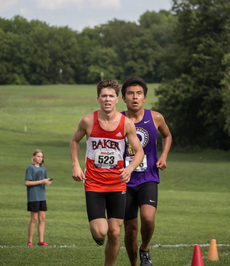 Drew Cook looks focused as he finishes up the final stretch of his race at the ZK Maple Leaf Invitational.