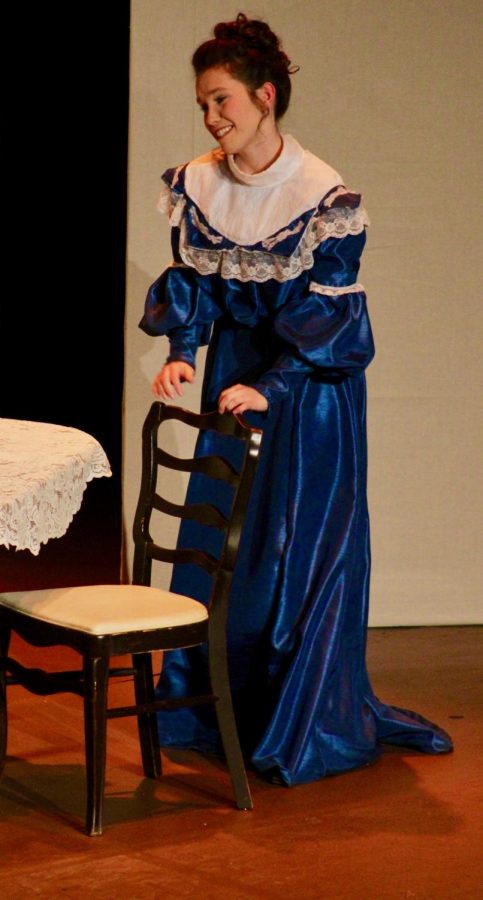 Senior Alyssa Glover, who played a few characters, performs a scene during the play Blood Relations. The Play was performed on November 8, 9 and 10th for the public in Rice Auditorium. 