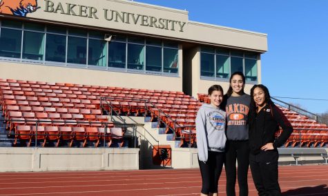 (Left) Junior Emily chambers, freshman Talisa Stone and sophomore Brittney Wesley have qualified in their respective events for the NAIA Indoor/Outdoor National Championship. Among the accomplishments, Stone breaks a school record in high jump as a freshman.