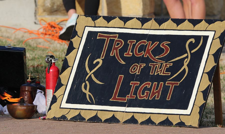 American Dining Creations teamed up with the University to host Tricks of the Light fire performances. The group highlights Cyricx and Viollca as their main performers.