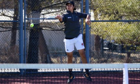 Sophomore Alejandro Hernandez plays in the number one role for Baker tennis. Hernandez faces the number one Ottawa player, Claudio Quinones and loses.