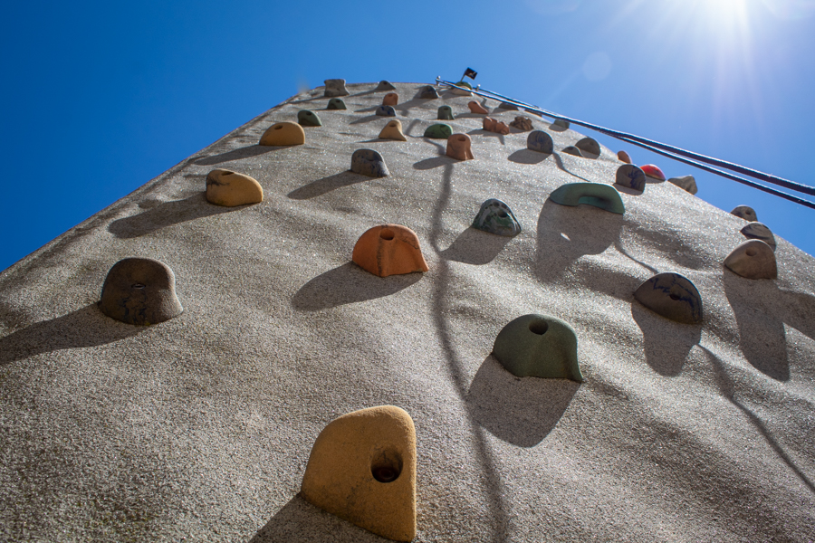 Student Activities Council provided an opportunity for students to climb a rock wall at Hartley Plaza on Apr. 30. The rock wall had many pieces and three levels of difficulty that students could try out. 