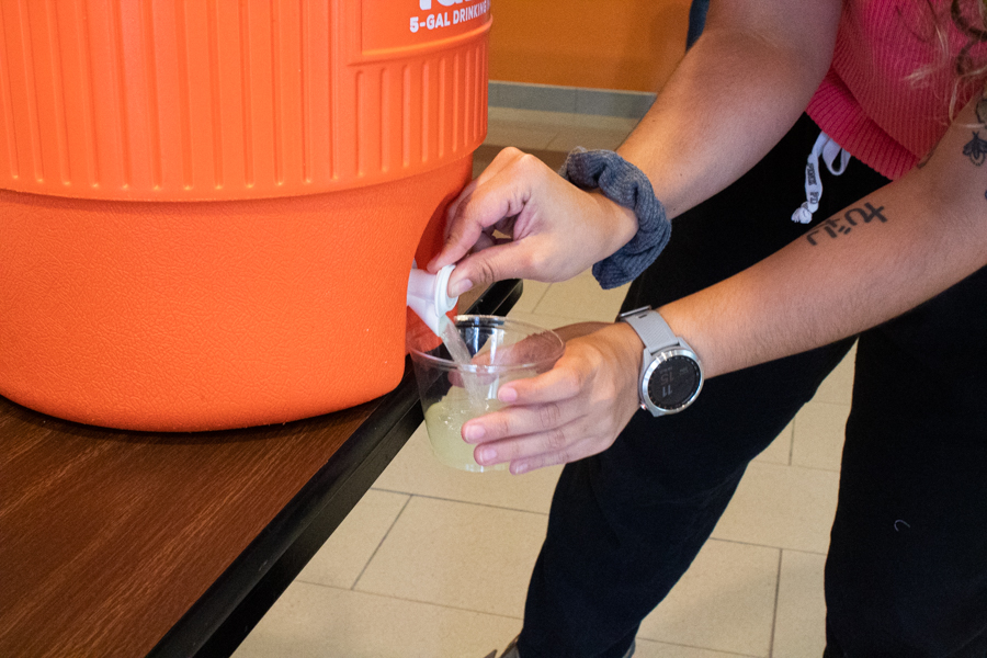Lemonade was handed out to students passing through the Union.