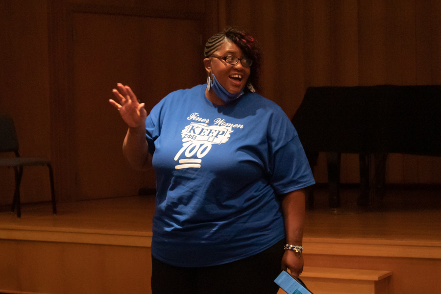 Clinical Social Worker/Therapist, Phelica Glass, presented to Baker University students on Sept. 8th. Glass is a member of the Zeta Phi Beta sorority. The sorority relies on service, especially when it come to mental health awareness.