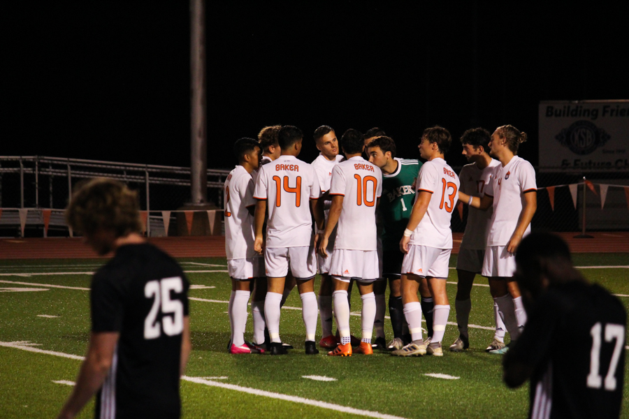The Baker soccer team was able to play in front of a full crowd  at Liston Stadium. Junior Taylor Kile says Were a small school, so its important that we all support each other.