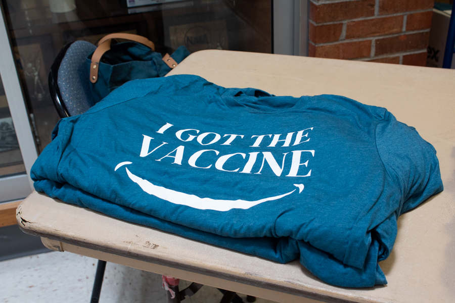 I Got The Vaccine shirts are gifted to students to incentivize vaccination.