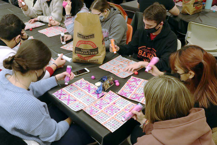 Students anticpate the next called number, as they participate in ten rounds of bingo.