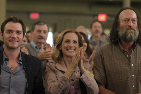 Daniel Durandt, Marlee Matlin, and Troy Kotsur (left to right) star in Apple TV+s CODA. The film, which follows a family of deaf individuals and their hearing daughter. CODA won the award for best picture at the 94th Academy Awards