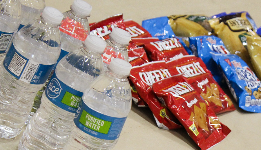 Complimentary snacks and waters were set out on a nearby table for those that donated. Many become faint afterwards, so it is important to have these items redily available. 