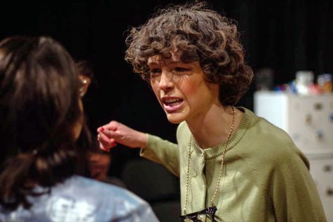 Junior Sami Aceto, playing the role of the mother Thelma, chastises her daughter. The play featured two casts, exhibiting the ways in which males and females confront mental health and suicide differently. 