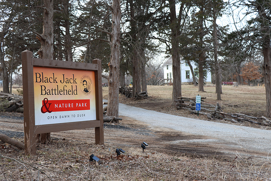 The front entrance of Black Jack Battlefield. The battlefield is open from dawn until dusk every day of the year.