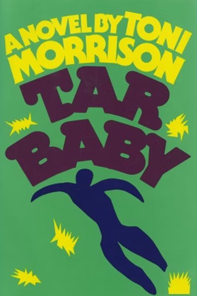 Toni Morrison Tar Baby book cover featuring the silhouette of a person.